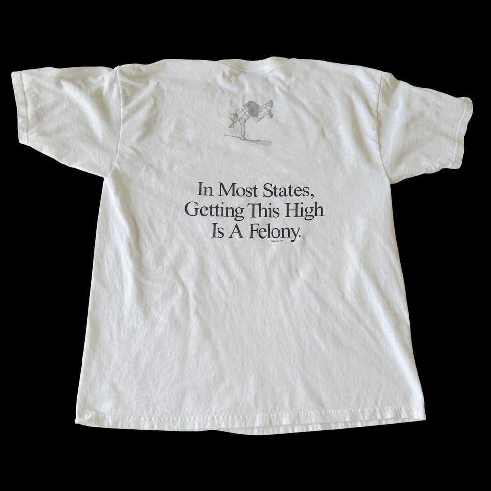 90's Huge Pigeon River Rapid Descent Rafting River T-Shirt White XL 1998 Humor
